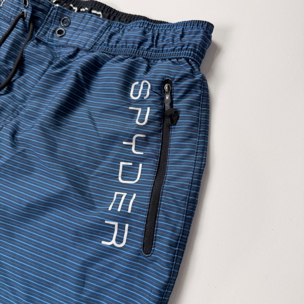 Spyder Men's Blue Striped‎ Board Shorts Swim Trunks Size XL TG Style S620604 - Picture 2 of 7